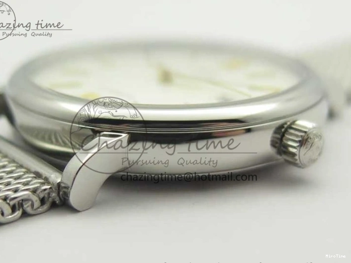 MIROTIME 0111 Breathable Portofino IW356501 SS V3 MK 1:1 Best Edition White Dial Gold Markers On SS Mesh Bracelet MIYOTA 7197